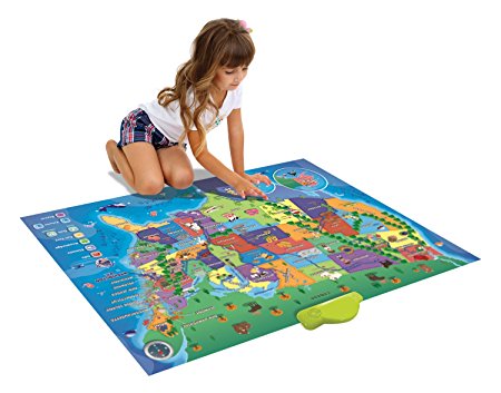 Electronic Kids Map of the United States - 500 Educational Facts & Quizzes About USA 50 States