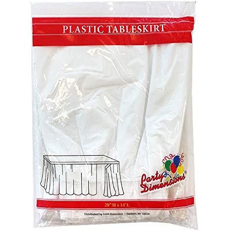 Plastic Table Skirt White 29"H X 14'L