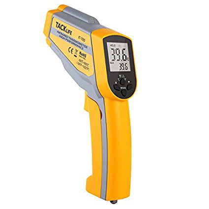 Tacklife IT-T05 Digital Infrared Thermometer Dual Laser Thermometer -58°F~1022°F Temperature Gun with High/Low Temp Alarm, Adjustable Emissivity & DIF/MAX/MIN/AVG Measure