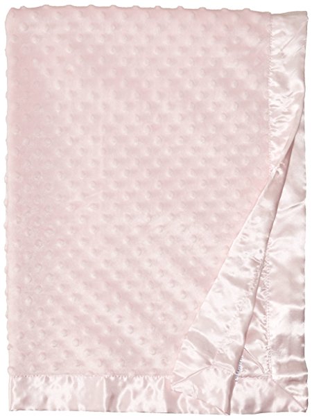 Baby Starters Textured Dot Blanket with Satin Trim, Pink 30" x 40"