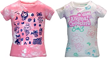 Nintendo Animal Crossing Girls Tees 2-Packs, Animal Crossing New Horizons Girls T-Shirt 2-Pack Bundle Sets