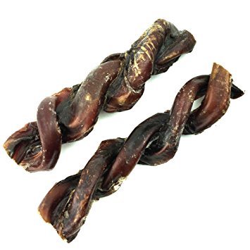 Peppy Pooch 6” Braided Bully Sticks - 6 Pack. All-Natural American Beef Chews for Dogs. Made in USA.