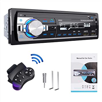 Bluetooth Car Stereo, Lifelf Car Radio Bluetooth 65W X 4 FM RDS Radio Hands Free Calling with Wireless Remote Control Single Din MP3 Player, USB/TF/AUX Audio