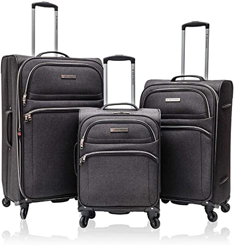 Air Canada Durable Lightweight Mutli-Directional Spinner Wheels Travel Luggage Suitcase 3 Piece Set (20,24,28 Inch, Charcoal)