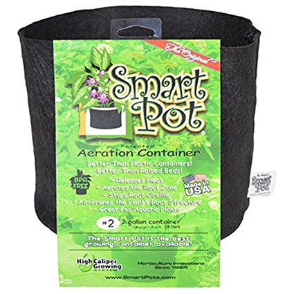 Smart Pots 2-Gallon Smart Pot Soft-Sided Container, Black
