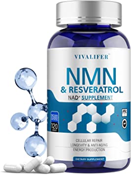 NMN Supplement, 1500MG Nicotinamide Mononucleotide Resveratrol Enhanced Absorption 2-in-1 for Supports Anti-Aging & Antioxidant, Cellular Energy Metabolism, Naturally Boost NAD  Levels (NMN 120PCS)