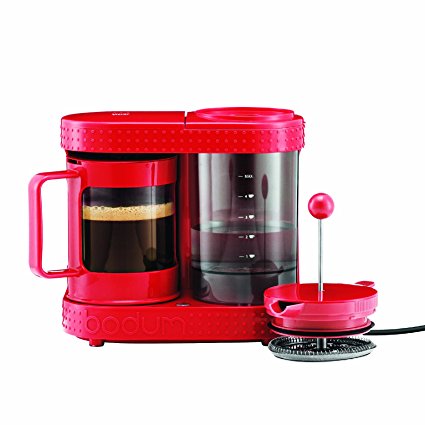 Bistro 4-Cup Electric French Press Coffeemaker, 0.5-Liter 17-Ounce, Red