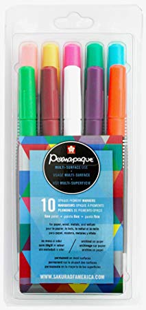 Sakura 48105 10-Piece Permapaque Assorted Color Fine Point Opaque Paint Marker Set