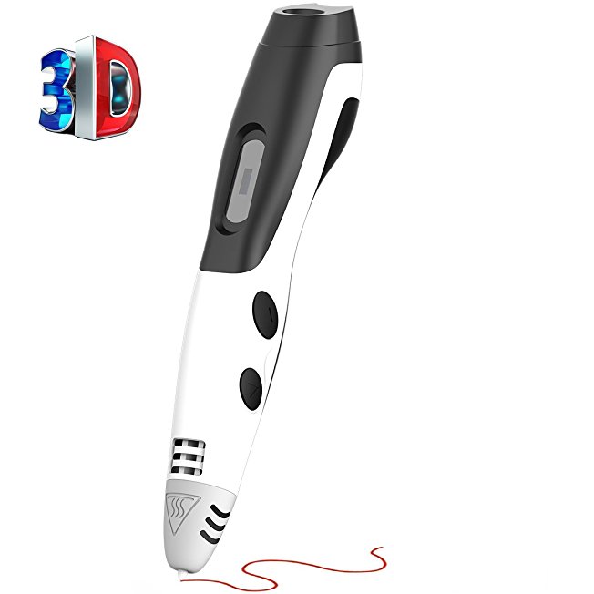 3D Printing Pen, Soft Digits【Newest Version】3D Pen Low Temperature 3D Drawing Pen with LCD Display, 3D Doodling Pen with 5M PCL Filament and USB Power Supply Perfect Christmas Gift (White)