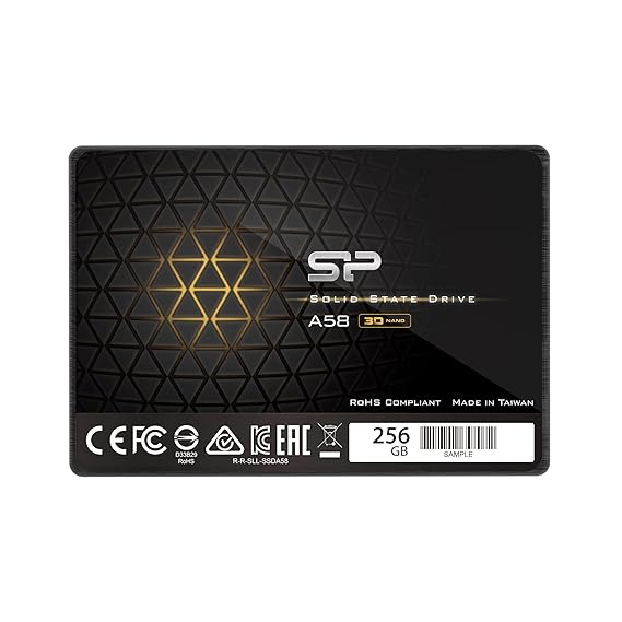 Silicon Power Ace A58 256GB SSD 3D NAND Performance Boost SATA III 2.5" 7mm (0.28") Internal Solid State Drive