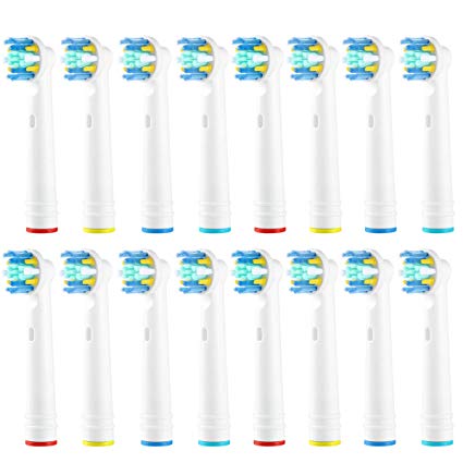 16pcs Replacement Toothbrush Heads for Braun Oral-B Floss Action Electric Toothbrush (25P-16)