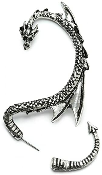 Silver Phantom Jewelry Women's Silver Tone Dragon Ear Cuff Wrap Earring Gothic Jewelry