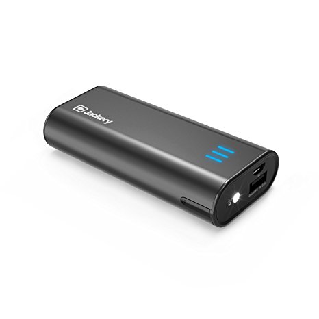Jackery Bar Premium 6000 mAh External Battery Charger - Portable Charger and Power Bank with Panasonic Battery Cells and Aluminum Shell for iPhone 7, 7 Plus, iPad, Galaxy & Other Smart Devices (Black)