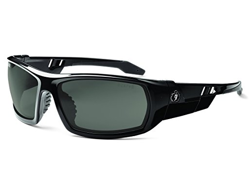 Skullerz Odin Polarized Safety Sunglasses - Black Frame, Smoke Lens
