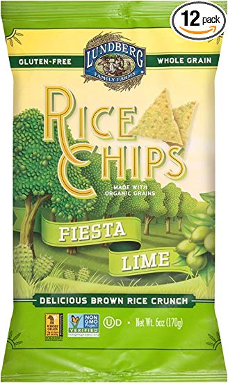 Lundberg Family Farms Rice Chips, Fiesta Lime, 6 Ounce (Pack of 12)