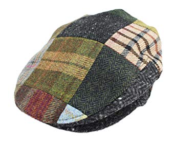 John Hanly Men’s Flat Irish Hat Patchwork 100% Wool Made in Ireland