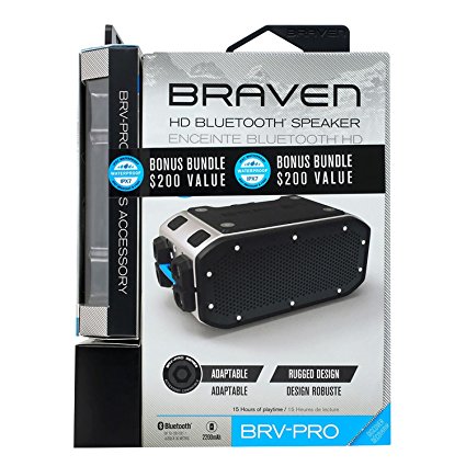 Braven BRV-Pro Portable Bluetooth Speaker and Black Solar Panel Bundle