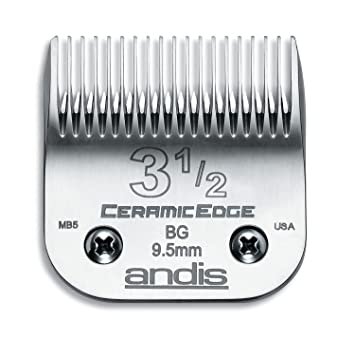 Andis 63040 CeramicEdge Carbon-Infused Steel Clipper Blade, Size 3-1/2, 3/8-Inch Cut Length