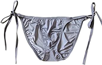 String Bikini Thong Briefs Milk Silk Side Tie Men's Underwear