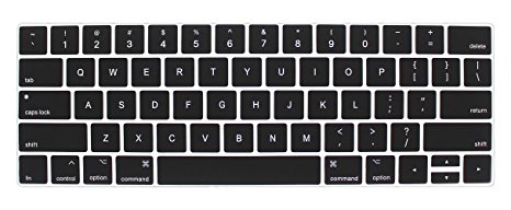 Ultra Thin Silicone Keyboard Cover Skin Protector Film for MacBook Pro 13" Model A1706 & MacBook Pro 15" Model A1707 with Touch Bar (2017 & 2016 Release) (Black)