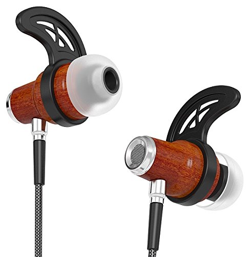 Symphonized NRG 2.0 Bluetooth Wireless Wood In-ear Noise-isolating Headphones | Earbuds | Earphones with Mic & Volume Control (Gunmetal)