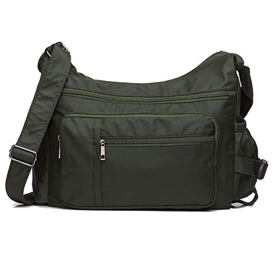 Pocketbooks for Women Lightweight Shoulder Bags Multi Pockets Volcanic Rock Nylon Waterproof Crossbody Handbag