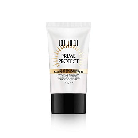 Milani Prime Protect SPF 30 Face Primer (1 Fl. Oz.) Vegan, Cruelty-Free Face Makeup Primer with Broad Spectrum Sunscreen   UVA/UVB Protection