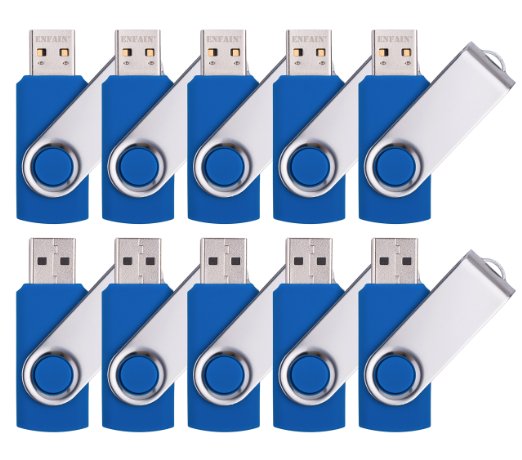 Enfain 8GB USB 20 Flash Drive 10 Pack - Blue