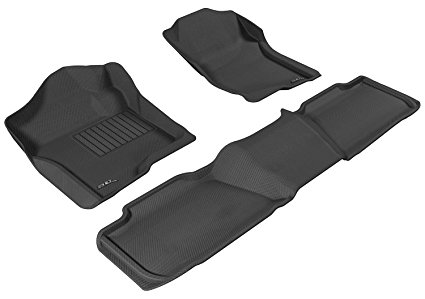 3D MAXpider Complete Set Custom Fit All-Weather Floor Mat for Select Chevrolet Tahoe Models - Kagu Rubber (Black)