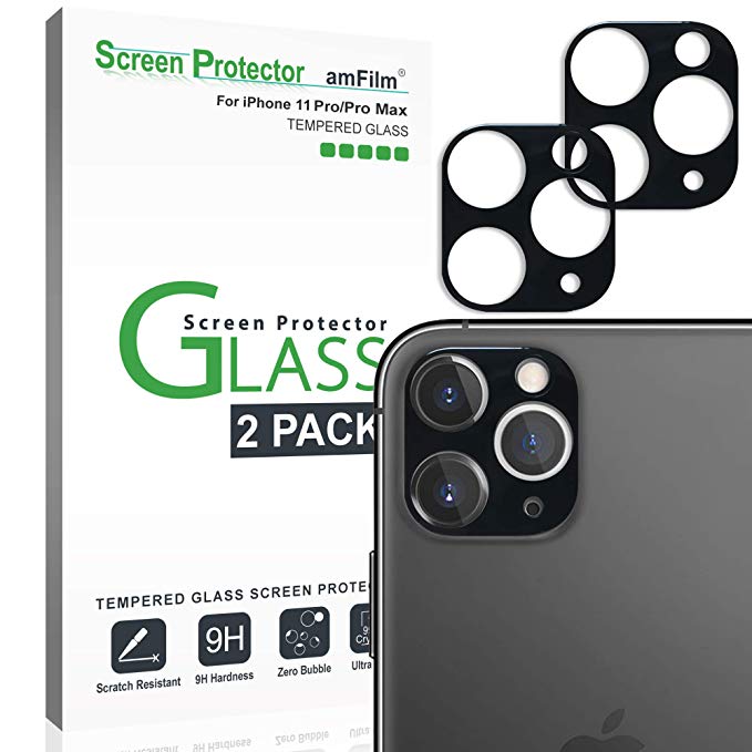 amFilm Glass Screen Protector for iPhone 11 Pro / 11 Pro Max Back Camera Protector (2 Pack)