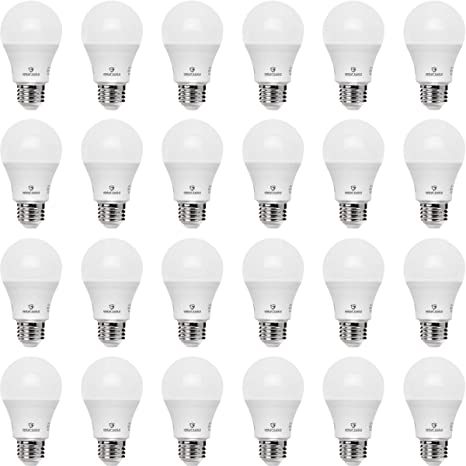 Great Eagle A19 LED Light Bulb, 9W (60W Equivalent), UL Listed, 4000K (Cool White), 750 Lumens, Non-dimmable, Standard Replacement (24-Pack)