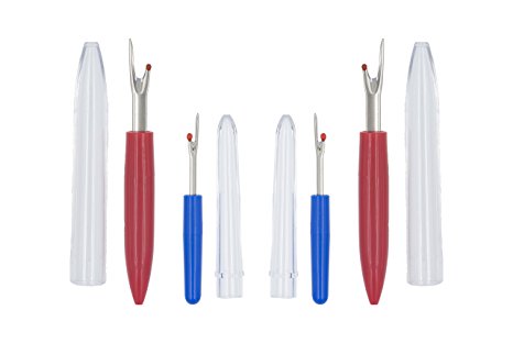 Deluxe Surgical Steel Seam Rippers 5-1/2 & 2-1/2 Inch Combo (4 Pieces, 2 Large & 2 Small)