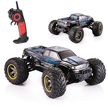 GPTOYS S911 RC Monster Truck 1 / 12 Scale Supersonic Explorer with 2 - Wheel Driven Electric Racing Truggy, Waterproof 2.4GHz 2WD Electric Off Road Car, Blue