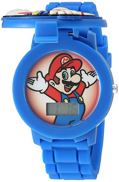 Nintendo Quartz Plastic and Silicone Watch, Color:Blue (Model: GMA3015)