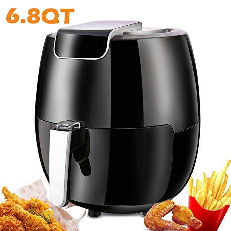 Air Fryer XL 6.8QT, 1800W Electric Hot Air Fryers Oven Oilless Cooker, LCD Digital Touchscreen, 6 Cooking Presets, Preheat & Nonstick Basket for Fast Healthier Fried Food