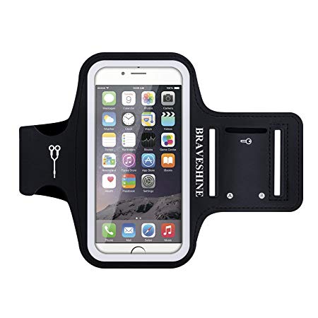 BRAVESHINE Sumsang S9 S8/S8 Plus/S7 edge/S6 edge Running Armband Sweat Resistant Sports Armband For iPhone X/6/6s/7/8 Plus , or Any Screen Up to 6.2 inches With Extension Band, Key&Card Holder, Cable Locker