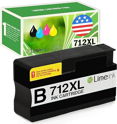 Limeink Compatible Ink Cartridges Replacement for HP 712 Ink Cartridges 712XL Ink for HP for DesignJet T630 T230 T650 T210 Studio Plotter Printers (1 Black)