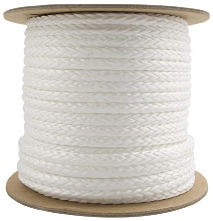 TOUGH-GRID New On Amazon - 100Ft 5,000lb Ultra-Cord 3/16" - 15X Stronger Than Steel & It Floats! for Boating, Camping & Towing - Free Shrink Tube - 100%" UHMWPE - Made in USA.