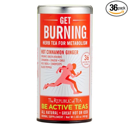 The Republic Of Tea Be Active Green Rooibos Tea Get Burning - Herb Tea For Metabolism, 36 Tea Bags