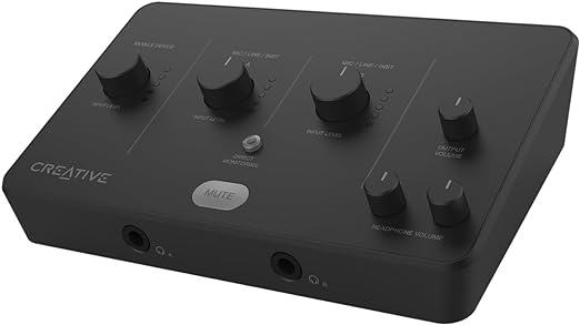 Creative Live! Audio A3 USB Audio Interface with High-Resolution Recording and Playback up to 24-bit 96kHz, with Zero-Latency Direct Monitoring