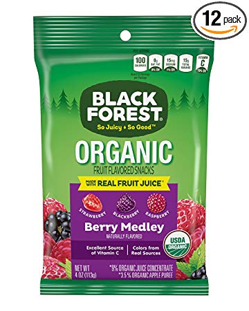 Black Forest Organic Fruit Snacks, Mixed Berry, 4-Ounce Bag (Pack of 12)