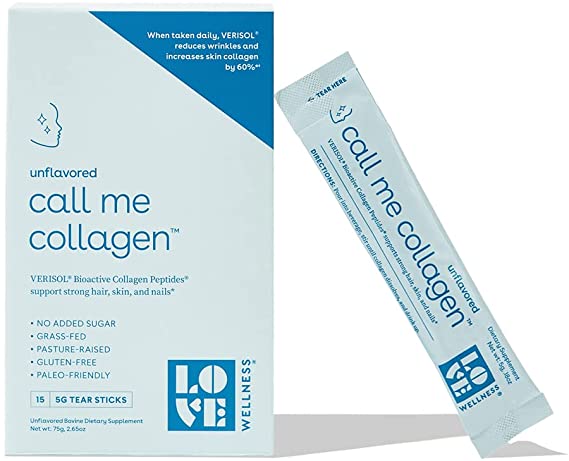 Love Wellness Call Me Collagen - Collagen Powder for Thicker Hair, Healthier Skin & Stronger Nails | Unflavored & Easily dissolves into Any Beverage | Made with VERISOL Bioactive Collagen Peptides