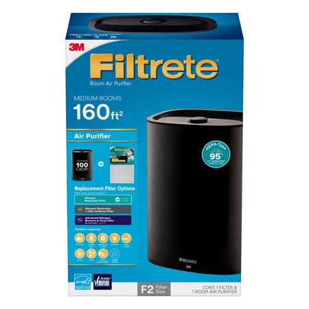 Filtrete by 3M Room Air Purifier, Console, Medium Room, Black, FAP-C02-F2