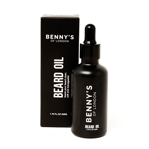 BEARD OIL - From Benny’s of London – Natural Quality Ingredients with Sandalwood Scent. Beard Conditioning Oil that Hydrates and Softens Skin and Facial Hair and helps increase beard growth (50ml)