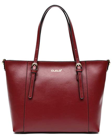 CLELO Genuine Leather Tote Women's Handbag for women Large Shoulder Bag