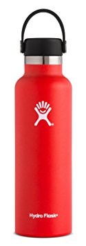 Hydro Flask Double Wall Vacuum Insulated Stainless Steel Leak Proof Sports Water Bottle, Standard Mouth with BPA Free Flex Cap