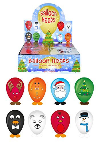 2 X HENBRANDT 4 x Assorted Christmas Balloon Heads ~ Each pack containsStickers, Feet & Balloons