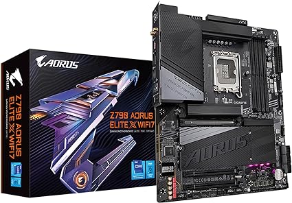 GIGABYTE Z790 AORUS Elite X WIFI7 (LGA 1700/ Intel/ Z790 X/ATX/ DDR5/ 4* M.2/ PCIe 5.0/ USB 3.2 Type-C/Wi-Fi 7/2.5GbE LAN/Q-Flash Plus/EZ-Latch Plus/Motherboard)