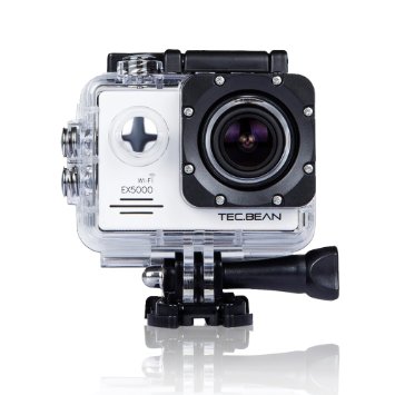 TECBEAN EX5000 20inch 14MP WIFI Waterproof Action Camera Kit with Accessories 17 Items - White