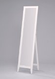 Kings Brand White Finish Solid Wood Frame Floor Mirror